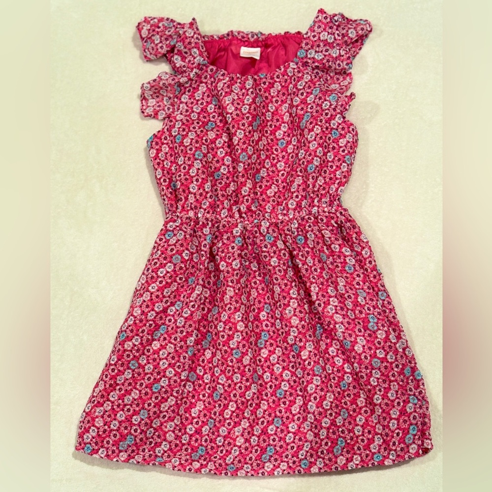 5T GYMBOREE GIRLS FUSCHIA PINK FLORAL Easter DRESS